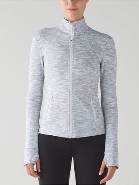 lululemon women’s Light Gray Heather Zip Define Jacket (Size 8)